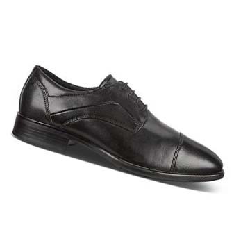 Men's Ecco Citytray Cap Toe Dress Shoes Black | SG 508NWY